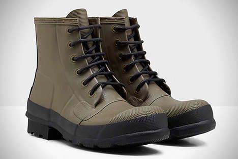 Lace-Up Rubber Boots